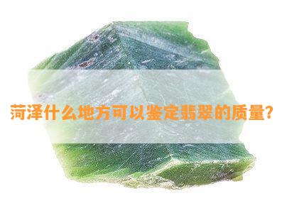 菏泽什么地方可以鉴定翡翠的质量？