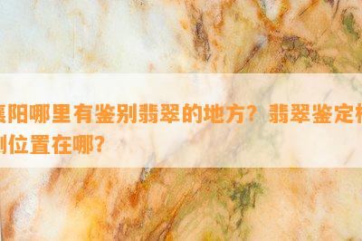 襄阳哪里有鉴别翡翠的地方？翡翠鉴定检测位置在哪？