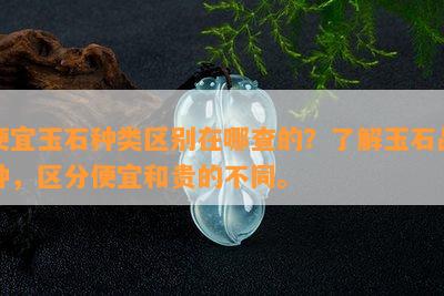 便宜玉石种类区别在哪查的？了解玉石品种，区分便宜和贵的不同。