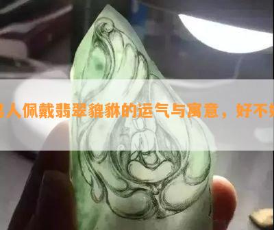 男人佩戴翡翠貔貅的运气与寓意，好不好？