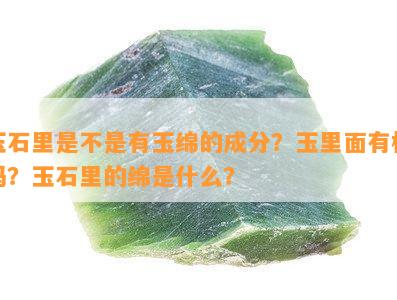 玉石里是不是有玉绵的成分？玉里面有棉吗？玉石里的绵是什么？