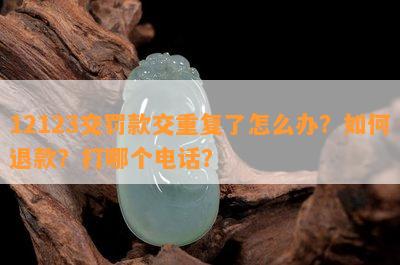 12123交罚款交重复了怎么办？如何退款？打哪个电话？