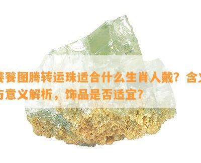 饕餮图腾转运珠适合什么生肖人戴？含义与意义解析，饰品是否适宜？