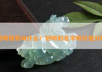 透明翡翠叫什么？好听的名字和价值分析