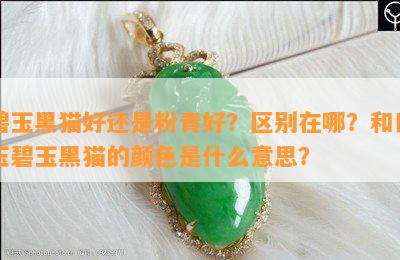 碧玉黑猫好还是粉青好？区别在哪？和田玉碧玉黑猫的颜色是什么意思？