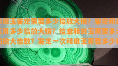 和田玉鉴定需要多少倍放大镜？鉴定和田玉用多少倍放大镜？检查和田玉需要多大的放大倍数？鉴定一次和田玉需要多少钱？