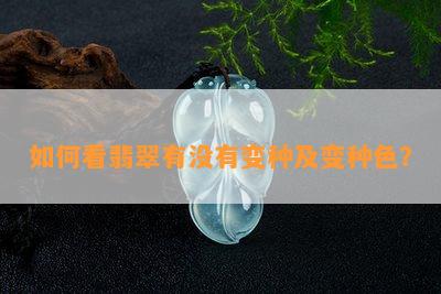 如何看翡翠有没有变种及变种色？