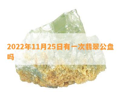 2022年11月25日有一次翡翠公盘吗