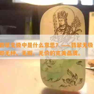 翡翠无极中是什么意思？——翡翠无极，即无种、无瑕、无价的完美品质。