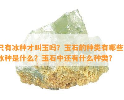 只有冰种才叫玉吗？玉石的种类有哪些？冰种是什么？玉石中还有什么种类？