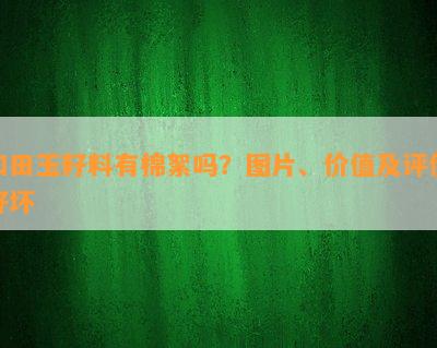 和田玉籽料有棉絮吗？图片、价值及评价好坏