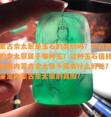 内蒙古佘太翠是玉石的类别吗？产自内蒙古的佘太翠属于哪种玉？这种玉石值钱吗？佩戴内蒙古佘太翠手镯有什么好处？如何鉴定内蒙古佘太翠的真假？