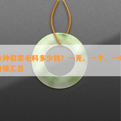 冰种翡翠毛料多少钱？一克、一个、一吨价格汇总