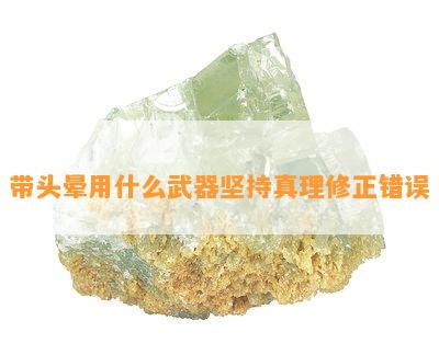 带头晕用什么武器坚持真理修正错误