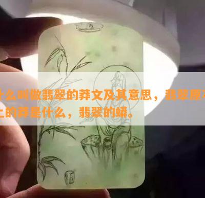 什么叫做翡翠的莽文及其意思，翡翠原石上的莽是什么，翡翠的蟒。