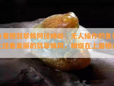 鱼罾栖翡翠蛛网挂蜻蜓：无人操作的鱼罾上挂着美丽的翡翠蛛网，蜻蜓在上面栖息。