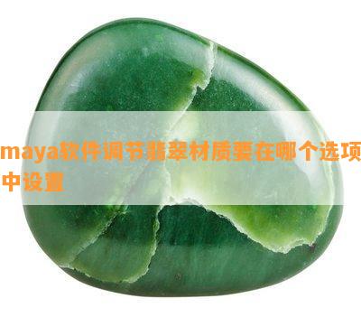 maya软件调节翡翠材质要在哪个选项中设置