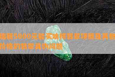 瑞丽5000元能买啥样翡翠项链及其他价格的翡翠真伪问题