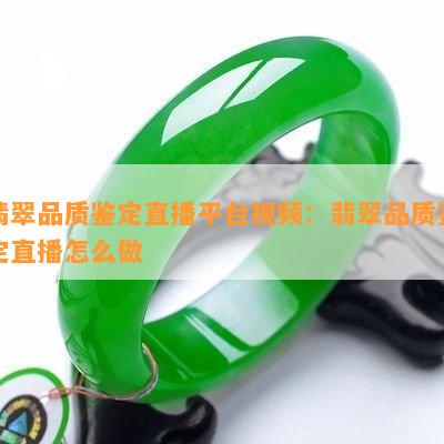 翡翠品质鉴定直播平台视频：翡翠品质鉴定直播怎么做