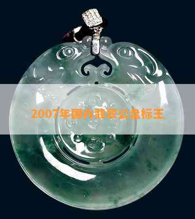 2007年国内翡翠公盘标王