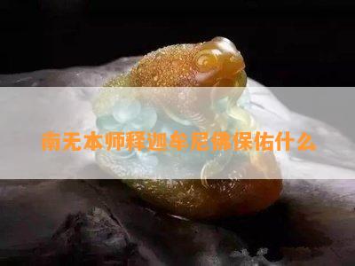 南无本师释迦牟尼佛保佑什么