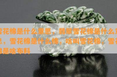 雪花棉是什么意思，翡翠雪花棉是什么意思，雪花棉是什么棉，啥叫雪花棉，雪花棉是啥布料