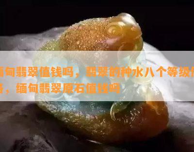 缅甸翡翠值钱吗，翡翠的种水八个等级价格，缅甸翡翠原石值钱吗