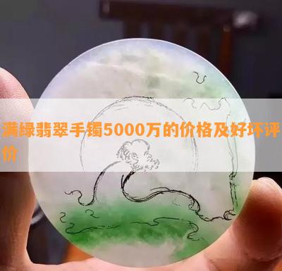 满绿翡翠手镯5000万的价格及好坏评价