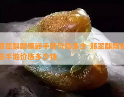 翡翠麒麟镶嵌手链价格多少-翡翠麒麟镶嵌手链价格多少钱