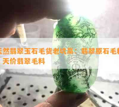 天然翡翠玉石毛货老坑高：翡翠原石毛料，天价翡翠毛料