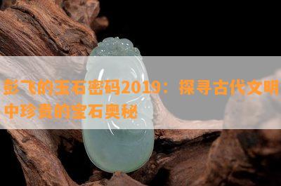 彭飞的玉石密码2019：探寻古代文明中珍贵的宝石奥秘