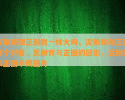 泥鳅背跟正圈戴一样大吗，泥鳅背和正圈哪个好看，泥鳅背与正圈的区别，泥鳅背和正圈手镯图片