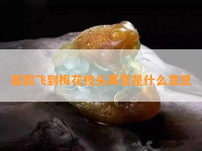 喜鹊飞到梅花枝头寓意是什么意思