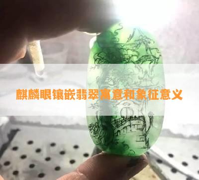 麒麟眼镶嵌翡翠寓意和象征意义