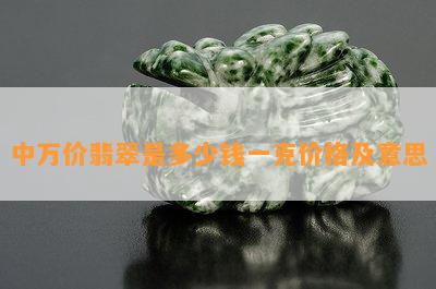 中万价翡翠是多少钱一克价格及意思