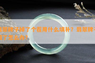 翡翠牌子掉了个茬用什么填补？翡翠牌子裂了怎么办？