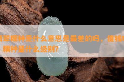 翡翠糯种是什么意思是最差的吗，值钱吗，糯种是什么级别？