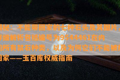 揭秘：不能带回家的七种石头及其图片，详细解析包含编号为9544461在内的所有禁石种类，以及为何它们不能被捡回家——玉百库权威指南