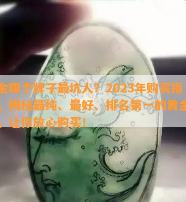 黄金哪个牌子最坑人？2023年购买指南，揭秘最纯、更好、排名之一的黄金品牌，让你放心购买！