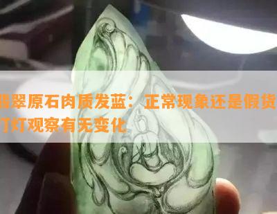 翡翠原石肉质发蓝：正常现象还是假货？打灯观察有无变化