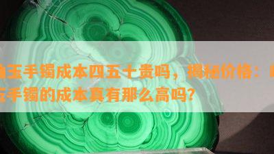 岫玉手镯成本四五十贵吗，揭秘价格：岫玉手镯的成本真有那么高吗？