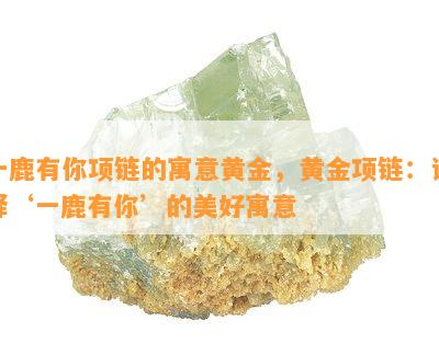 一鹿有你项链的寓意黄金，黄金项链：诠释‘一鹿有你’的美好寓意