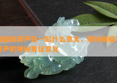 蝙蝠和葫芦在一起什么意义，探秘蝙蝠与葫芦的神秘象征意义