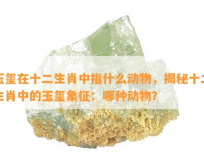 玉玺在十二生肖中指什么动物，揭秘十二生肖中的玉玺象征：哪种动物？