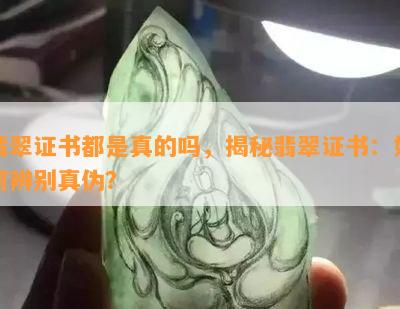 翡翠证书都是真的吗，揭秘翡翠证书：如何辨别真伪？