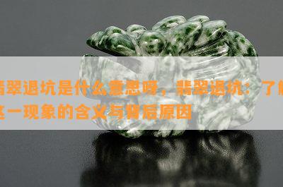 翡翠退坑是什么意思呀，翡翠退坑：了解这一现象的含义与背后原因