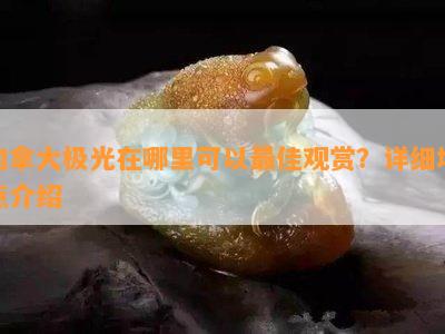 加拿大极光在哪里可以更佳观赏？详细地点介绍