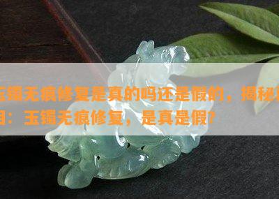 玉镯无痕修复是真的吗还是假的，揭秘真相：玉镯无痕修复，是真是假？