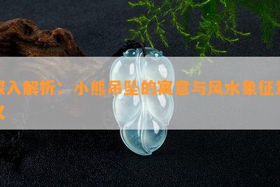 深入解析：小熊吊坠的寓意与风水象征意义