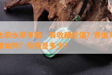 佘太翠水草手镯：有收藏价值？养出来的效果如何？价格是多少？